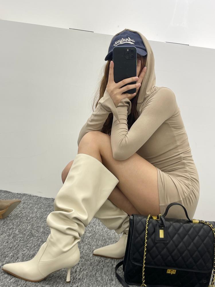 Pointed Toe Skinny Stiletto Tube Boots (New Style)