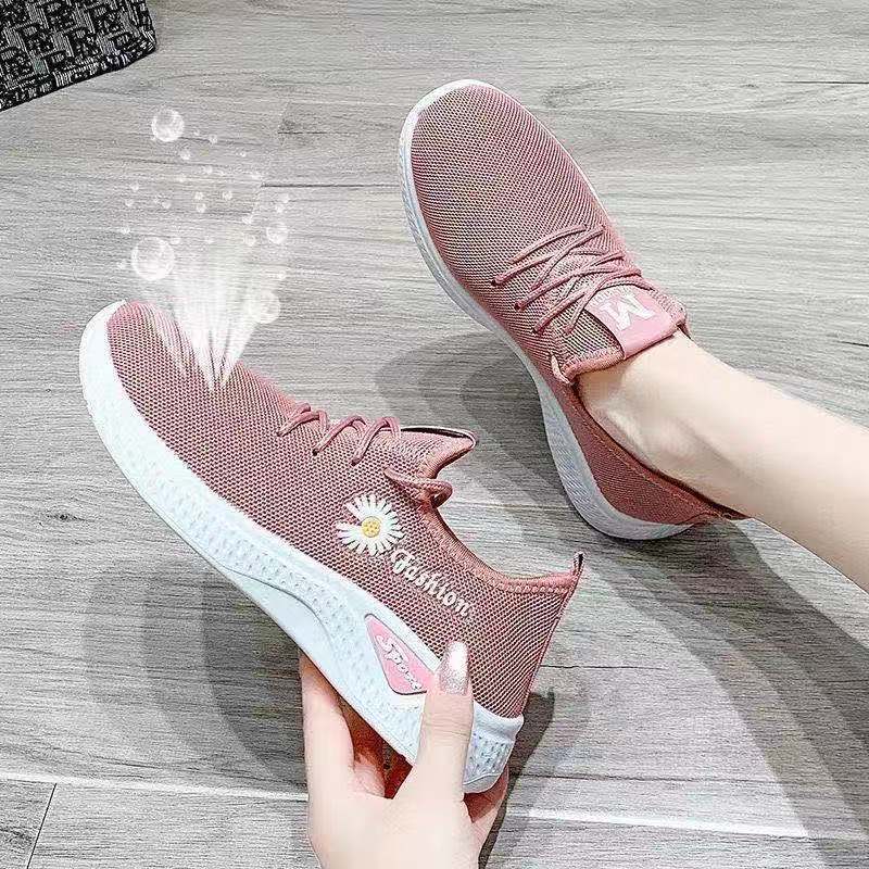 Women's Casual Breathable Running Shoes with Thick Sole