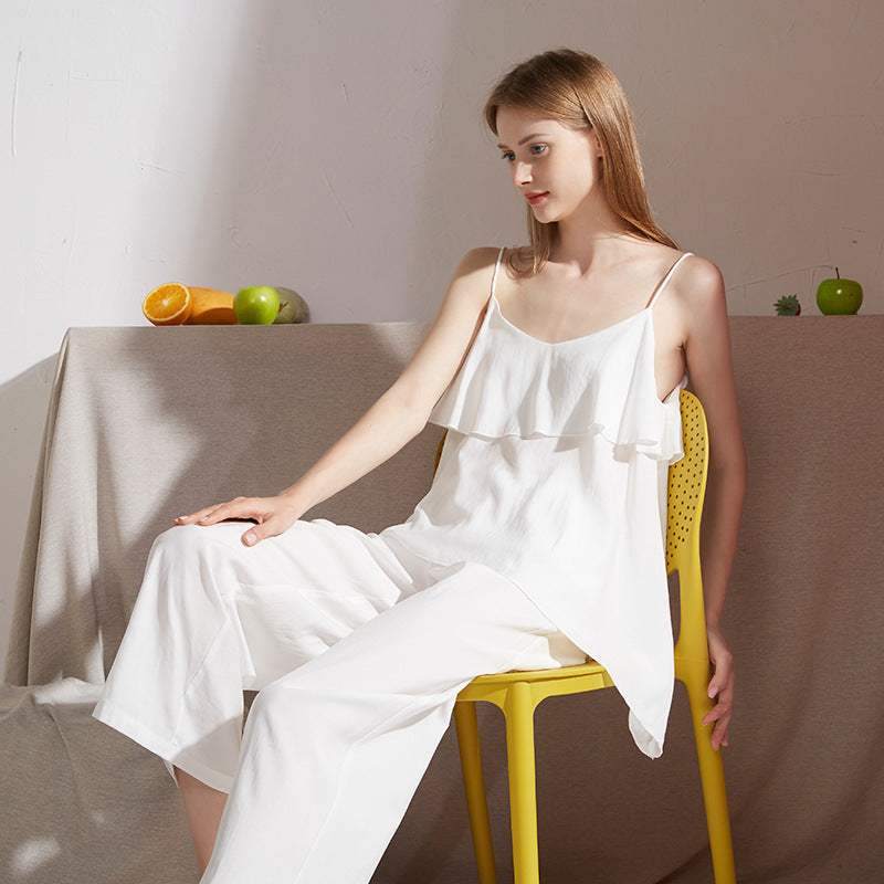 Women's Spring Autumn Two-Piece Cotton Pajama Set