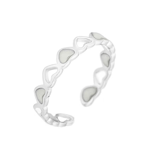 Personalized Glow-in-the-Dark Heart Adjustable Ring