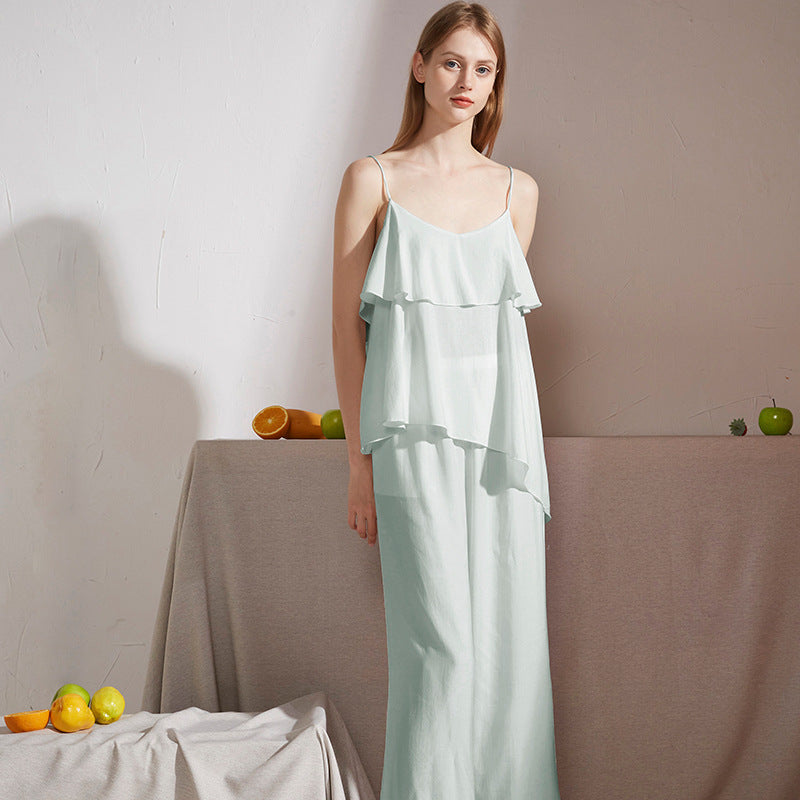 Women's Spring Autumn Two-Piece Cotton Pajama Set