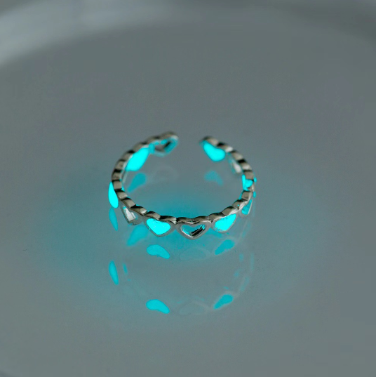 Personalized Glow-in-the-Dark Heart Adjustable Ring