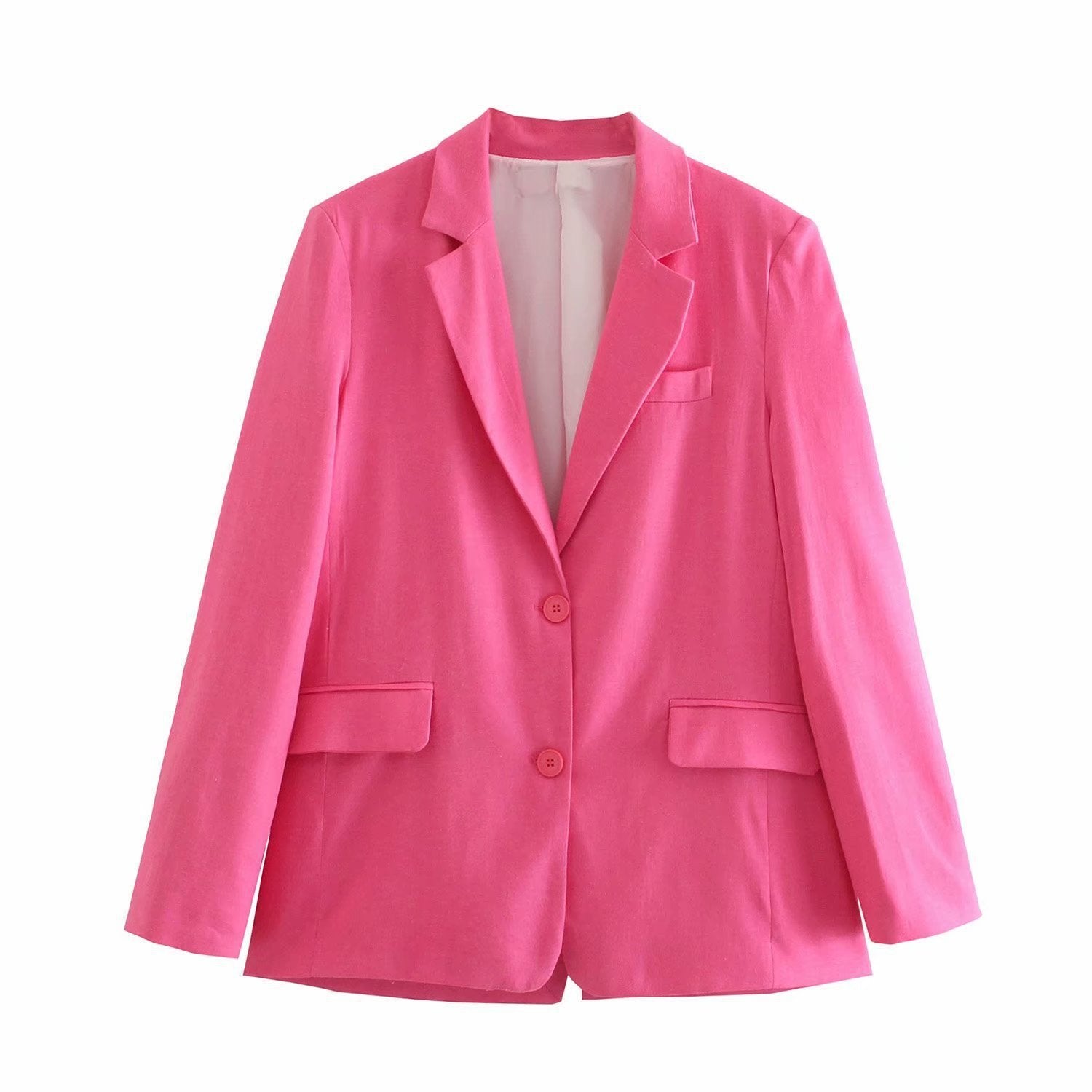 European American Pocket-Decorated Suit Jacket & Skirt