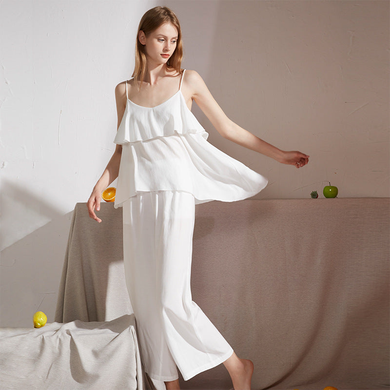 Women's Spring Autumn Two-Piece Cotton Pajama Set