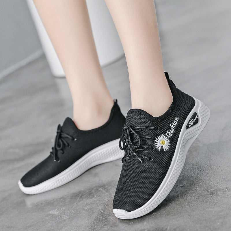 Women's Casual Breathable Running Shoes with Thick Sole