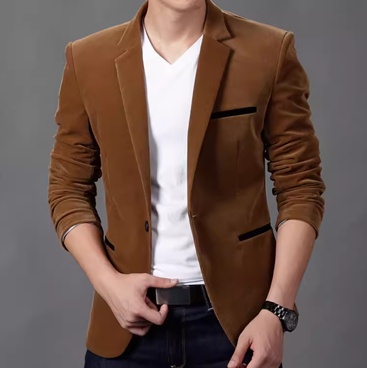 Men's Casual Spring Autumn Blazer - Korean Style