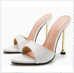 Korean Women's Slippers with High-Heeled Wine Glass Design