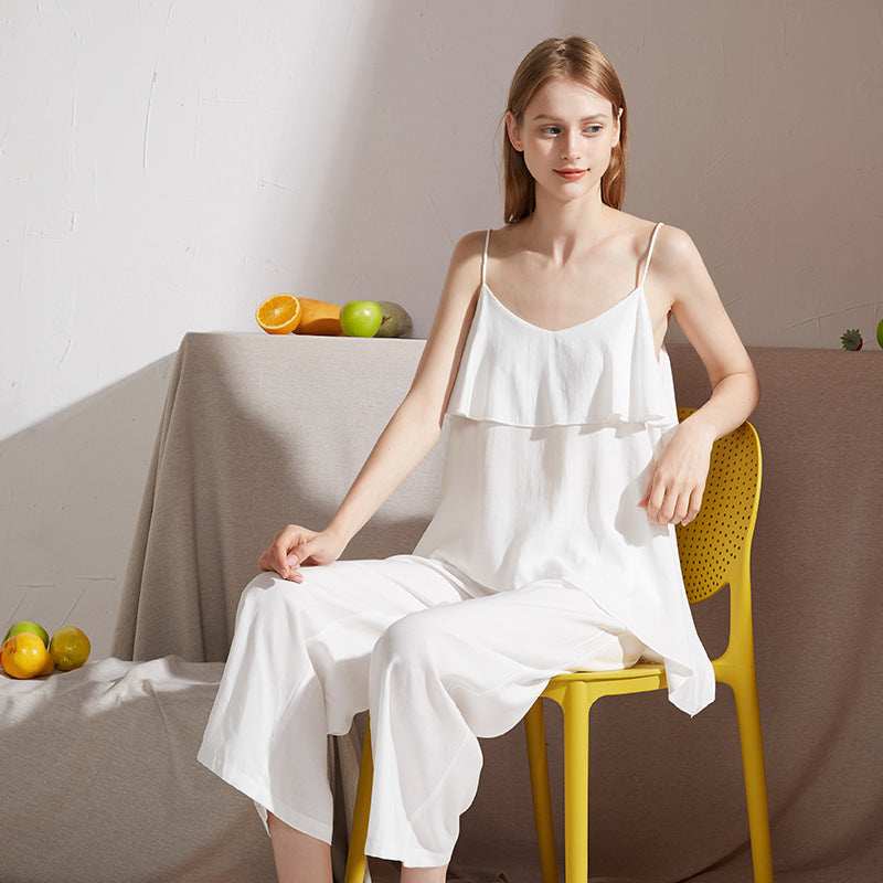 Women's Spring Autumn Two-Piece Cotton Pajama Set