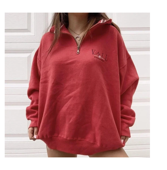 Ladies Casual Stand-Collar Loose Sweatshirt