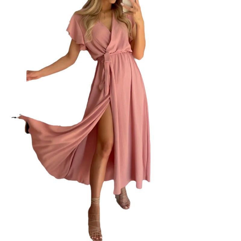 2026 Pleated Midi Summer Dress - Relaxed Fit