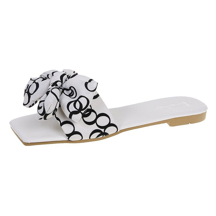 Bowknot Summer Slippers for Women Casual Wear