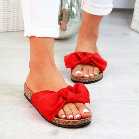 Large Bow Slippers for Women - Summer Platform Shoes