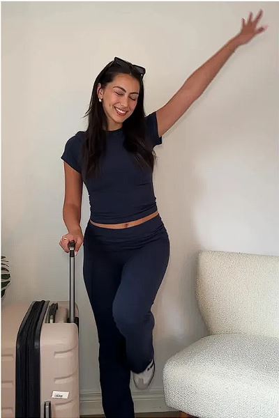 Conjunto Retro de Dos Piezas para Mujer de Moda Otoñal