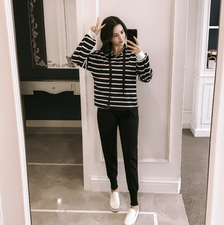 Women's Casual Spring Autumn Two-Piece Outfit Set