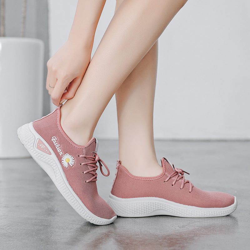 Women's Casual Breathable Running Shoes with Thick Sole